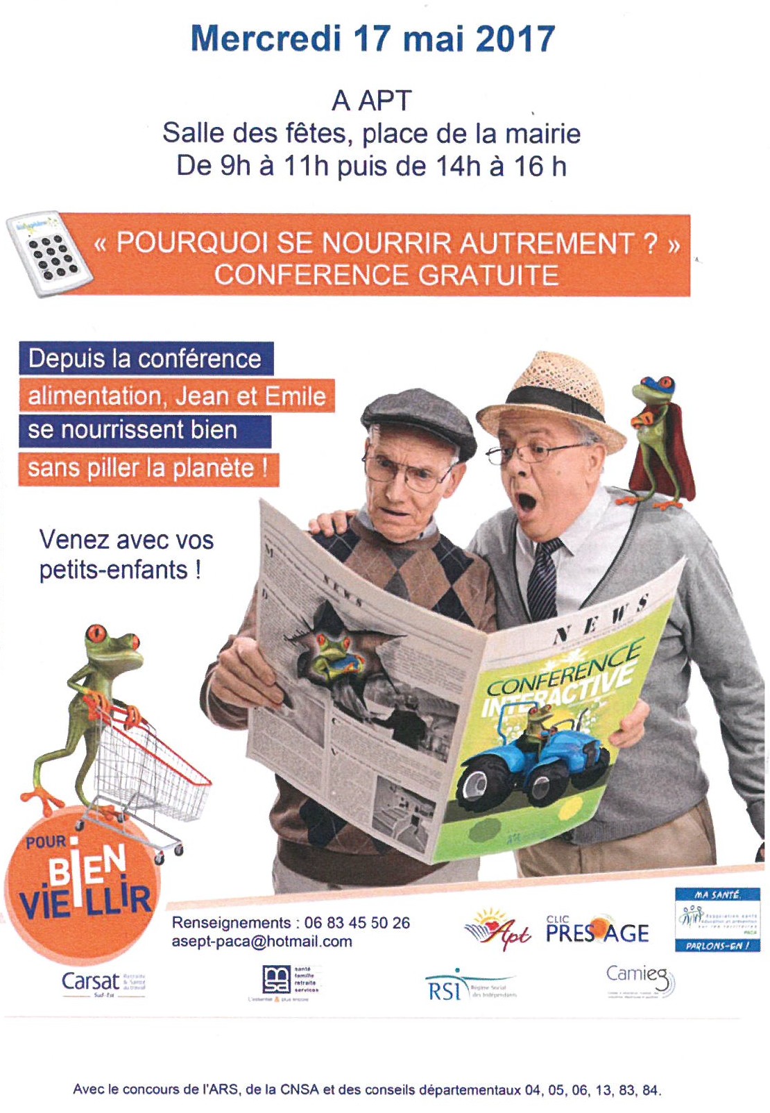 Mairie d'Apt Conférence 'Pourquoi se nourrir autrement'