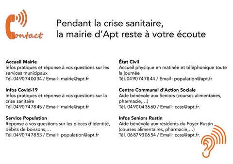 Mairie d'Apt - Vos contacts à la mairie