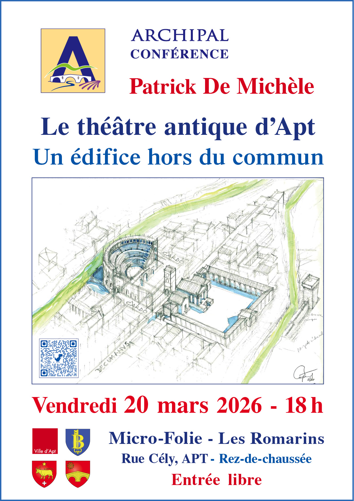 CONFÉRENCE - LE THÉÂTRE ANTIQUE D'APT